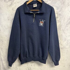 Vintage Fire Dept Sweatshirt Mens XL Blue El Cajon Fire Fighter Embroidered